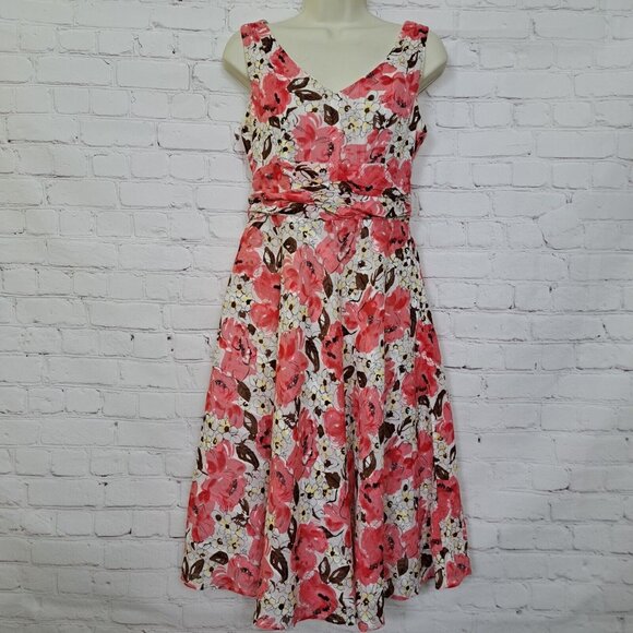 Robbie Bee Dresses & Skirts - Robbie Bee Floral A Line Midi Dress Size Petite 4